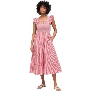 EUC Hill House Cherry Red Stripe Nap Dress - Medium